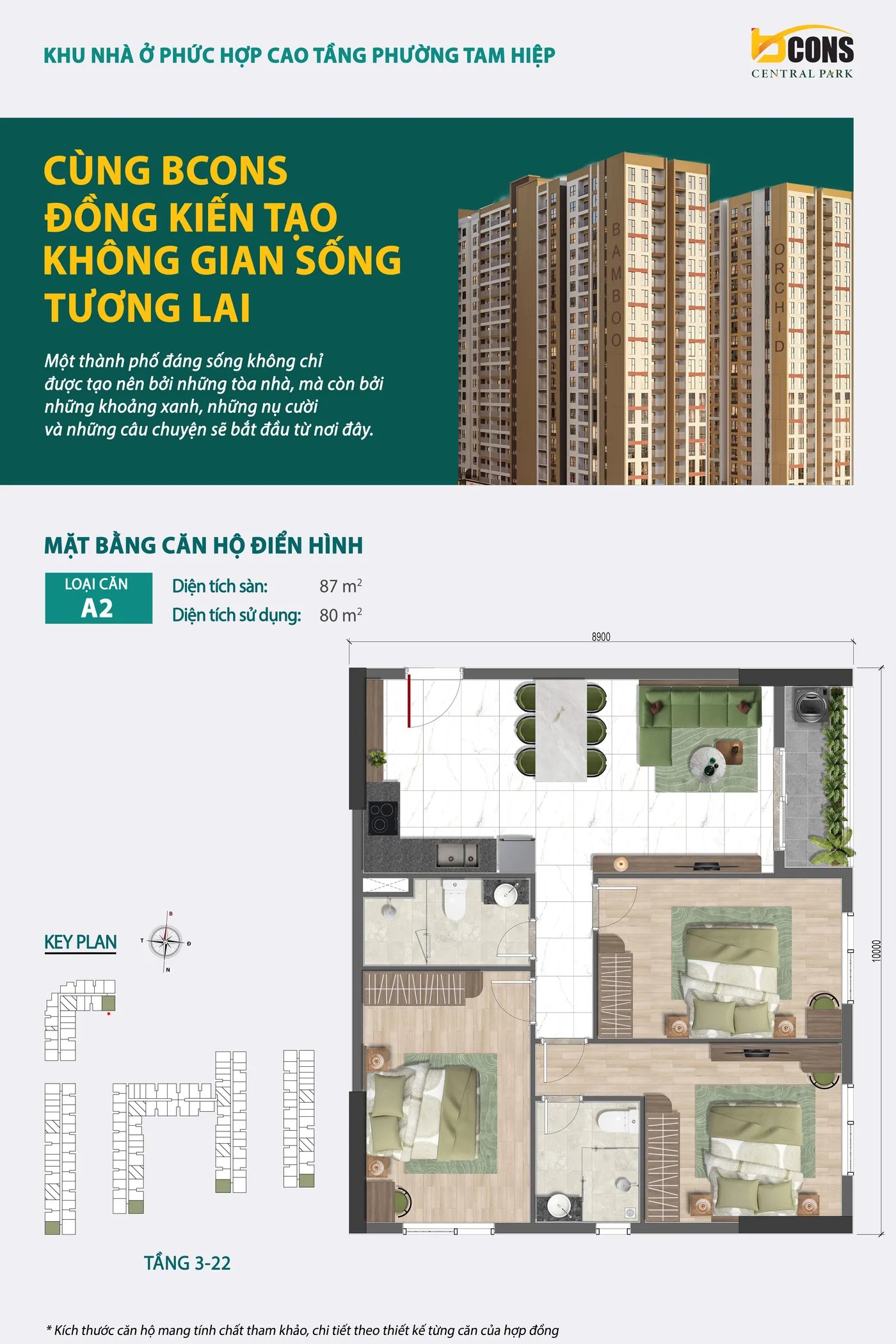 Mặt bằng căn hộ A2