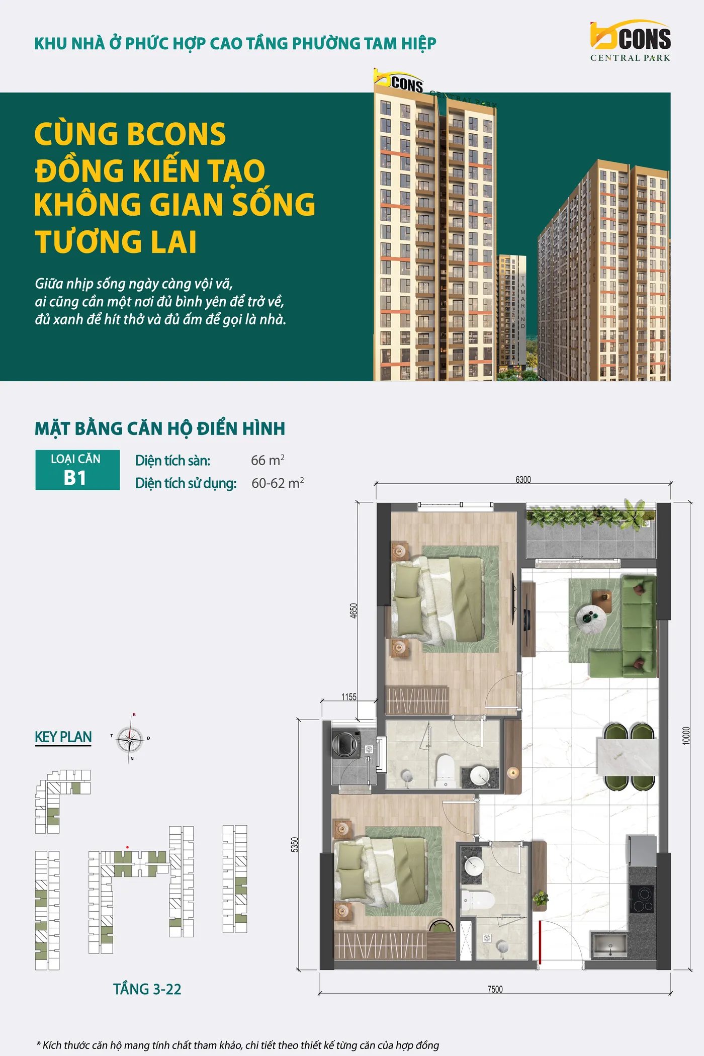 Mặt bằng căn hộ B1