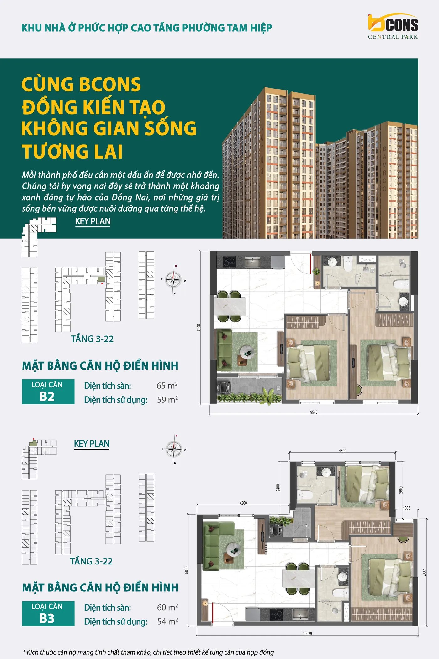 Mặt bằng căn hộ B2, B3