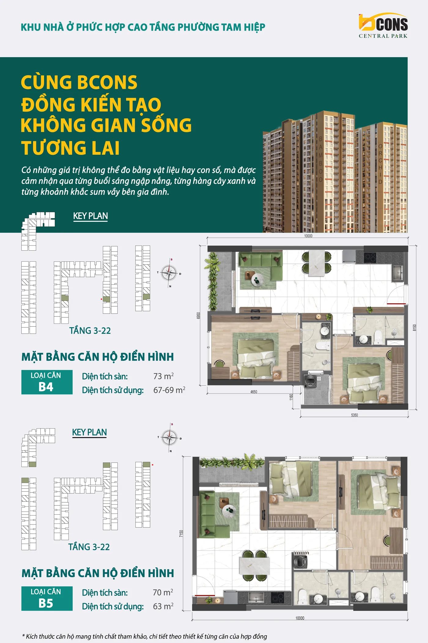 Mặt bằng căn hộ B4, B5