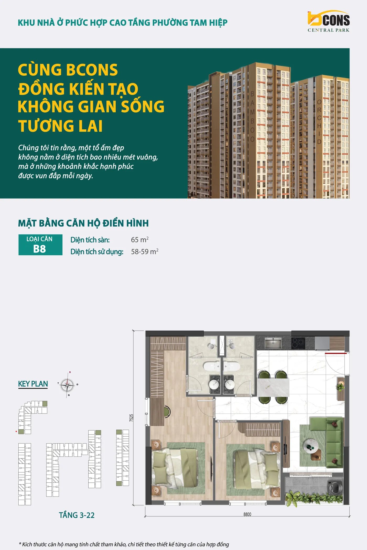 Mặt bằng căn hộ B8