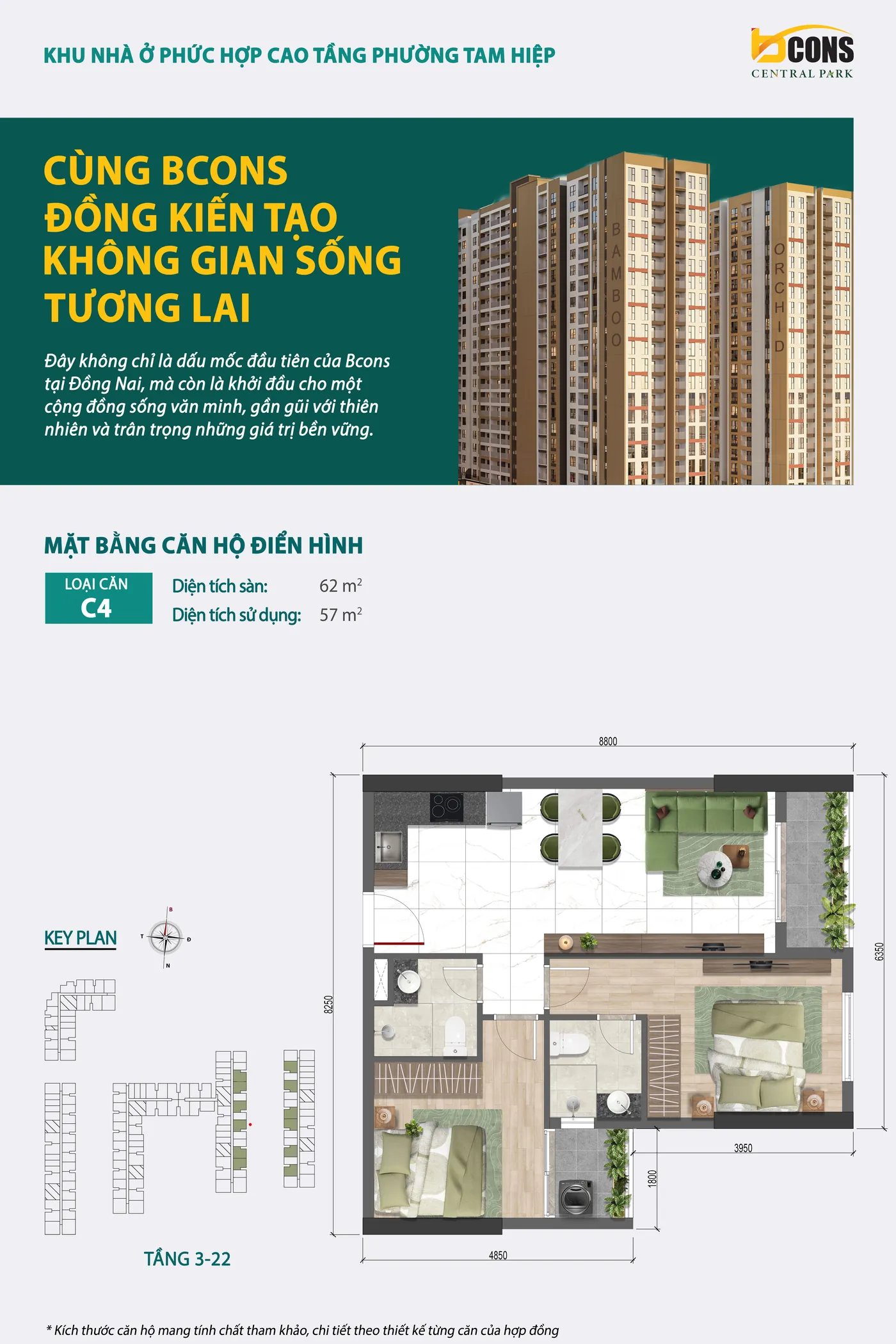 Mặt bằng căn hộ C4