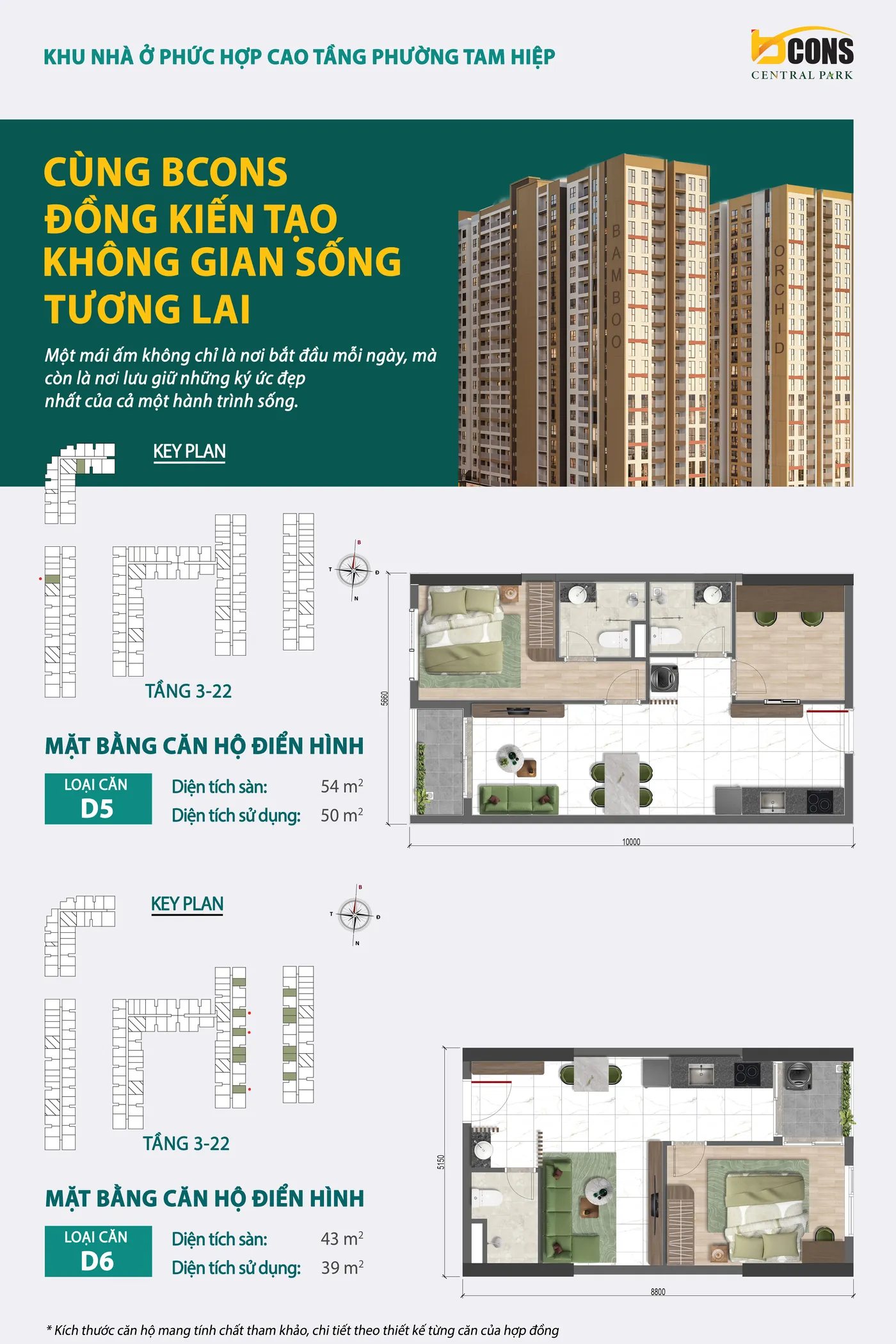 Mặt bằng căn hộ D5, D6