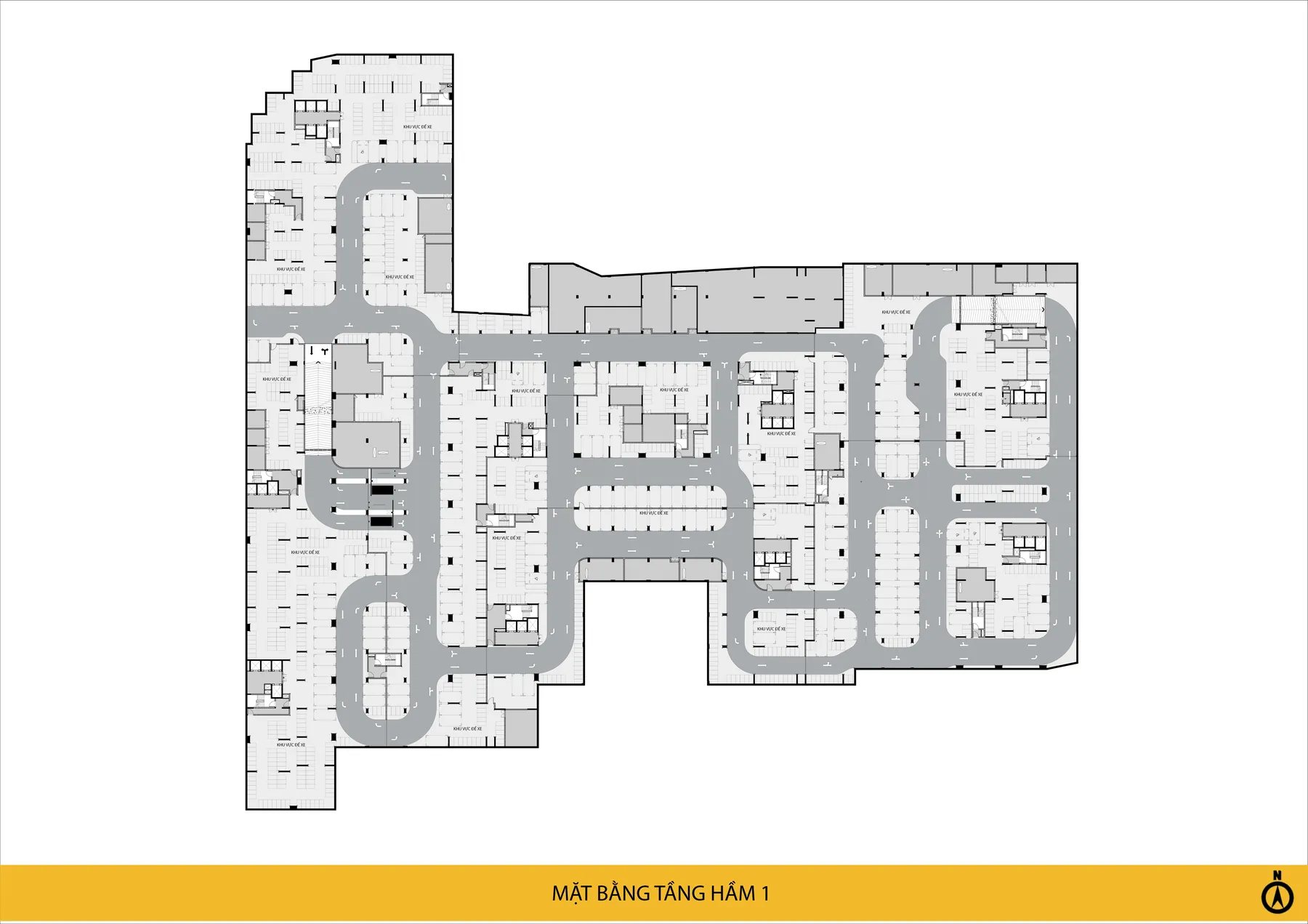 Mặt bằng tầng hầm 1