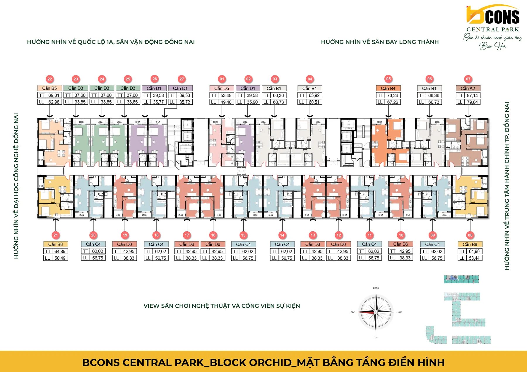 Mặt bằng tầng điển hình block Orchid
