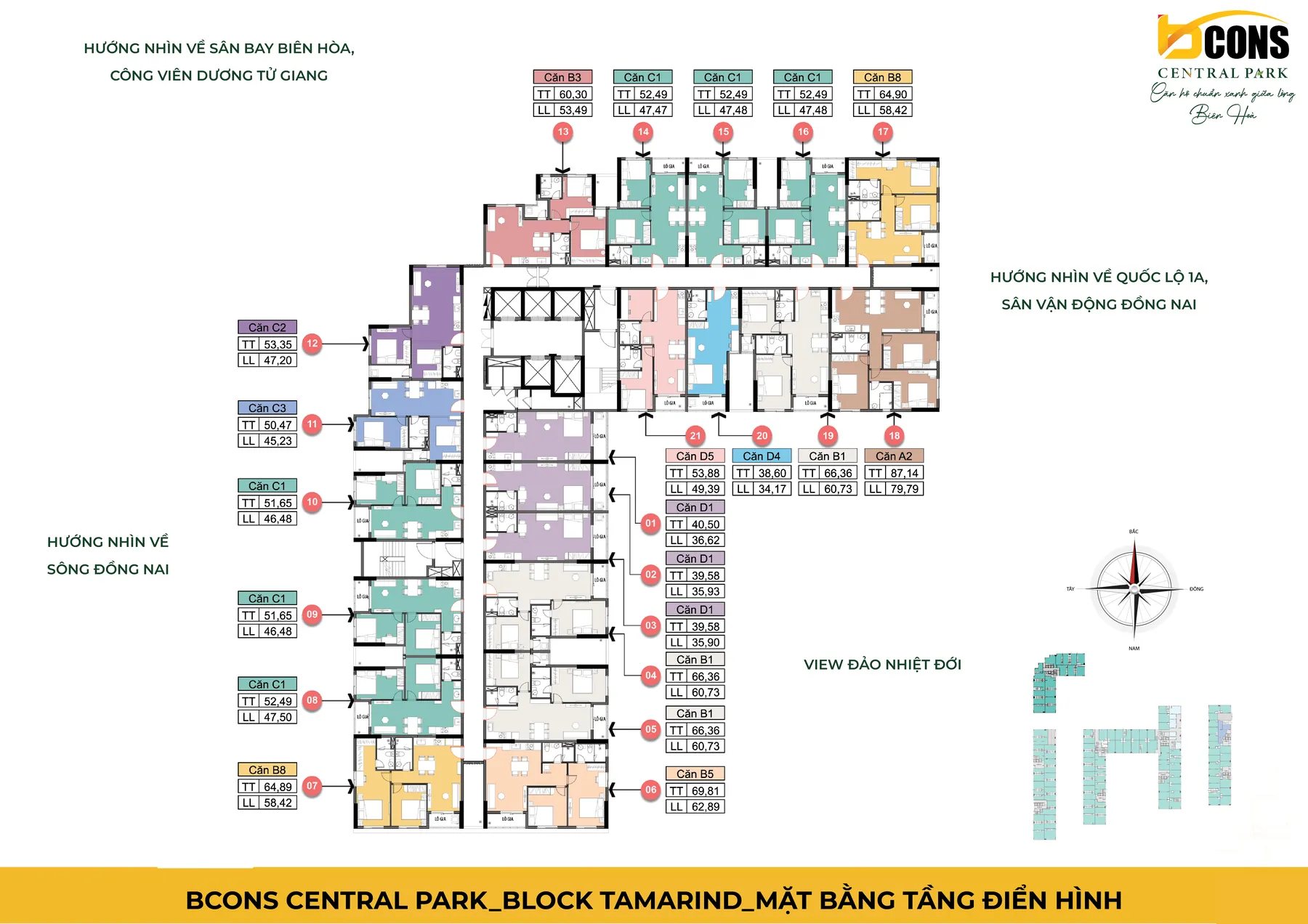 Mặt bằng tầng điển hình block Tamarind