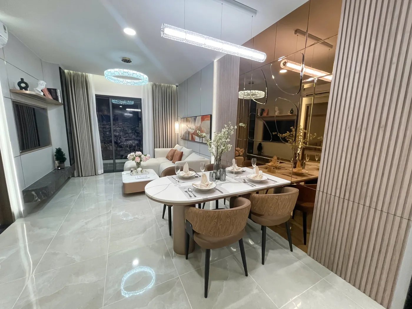 Phòng khách nhà mẫu căn B4