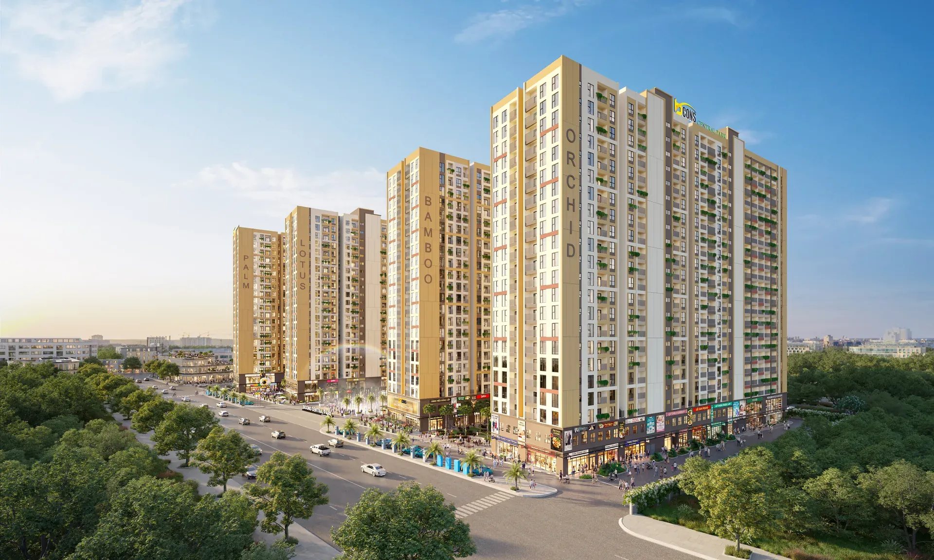 Phối cảnh tổng thể Bcons Central Park Biên Hòa